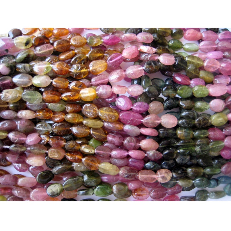 Tourmaline Beads, Oval Beads, Tourmaline Gemstone, Multi Tourmaline Beads, 6mm Each, 13 Inch Strand image 4