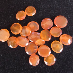6 Stück 12 x 11 mm bis 15 x 13 mm jeder Karneol Rose Cut Chalcedon Flache Rückseite Orange Farbe Lose Cabochons RS36