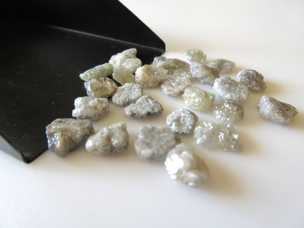 2/5/10 Pieces 7mm Each White/grey Raw Rough Flat Uncut Loose