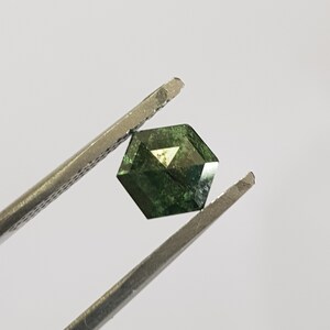 1,02 karat/6,6 mm klarblå fancy hexagon sköldformad rosenslipad diamant lös, fasetterad rosenslipad lös diamant cabochon för smycken, DDS728/7 bild 3
