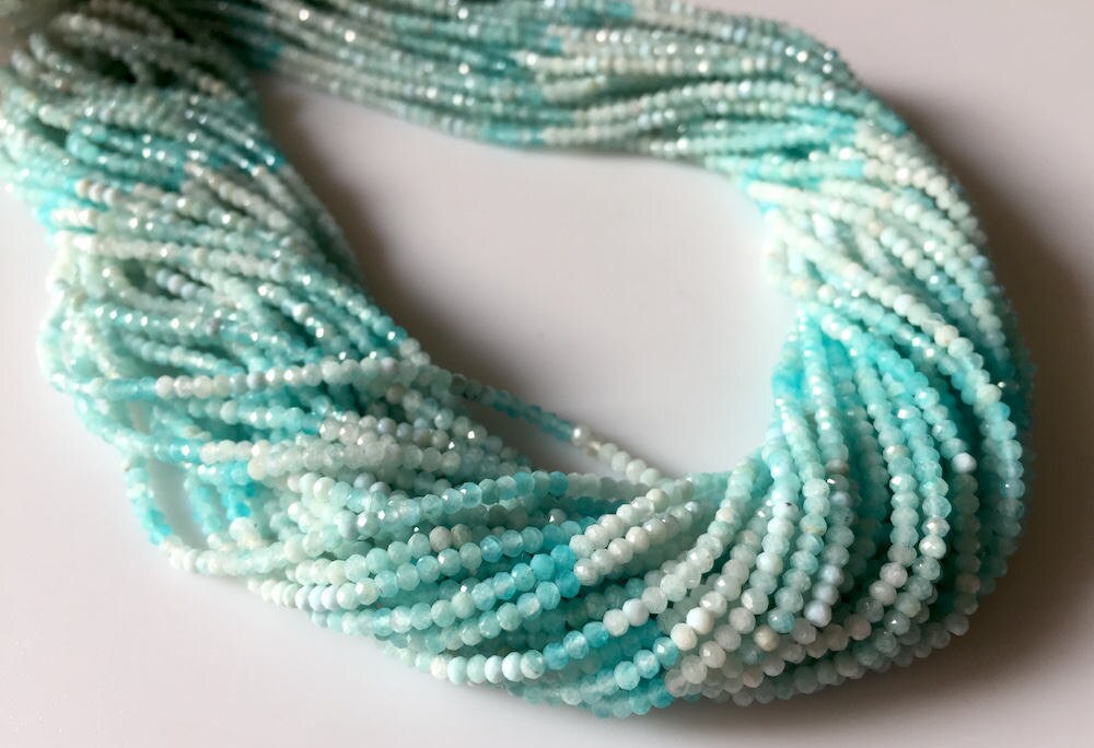 25 Perles Facettes De Bohème 6mm - Bleu Opale AB, Marque Preciosa (France, Neuf)