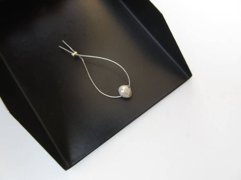 White Raw Uncut Diamond DDS51119 5mm Approx 1 Piece Natural White Grey Rough Diamond Drilled 1mm Large hole Diamond Bead