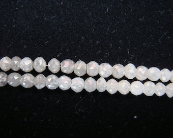 3mm Natural Genuine Authentic Grey Diamond Faceted Beads Sold As 2 Beads & 10 Beads