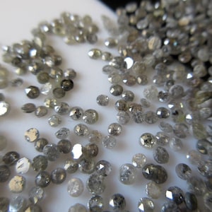 6 Pieces 3mm Salt And Pepper Rose Cut Diamond Loose Cabochon, Natural Grey Black Faceted Diamond Rose Cut, DDS408/4