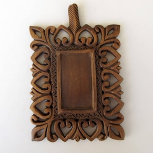 2 Pieces Hand Carved Wooden Window Frame Pendant, Handmade Wooden Jharokha Pendant, Wood Art And Craft Framing Supplies Jewelry, GDS1046/3