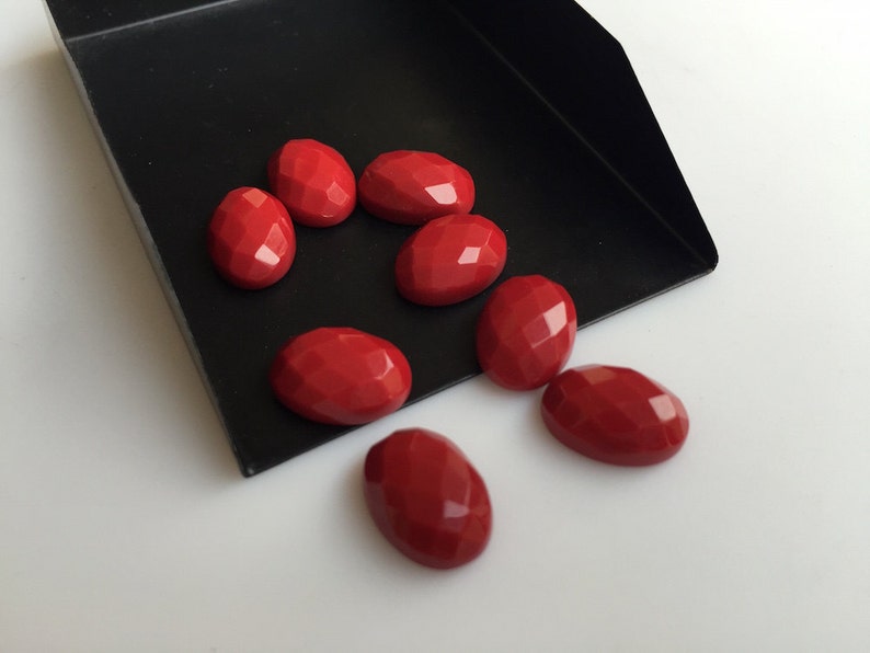 60 Pieces Coral Cabochon Calibrated 10x14mm SKU-CO3 Loose Gemstone Cabochon Faceted Oval Cabochon