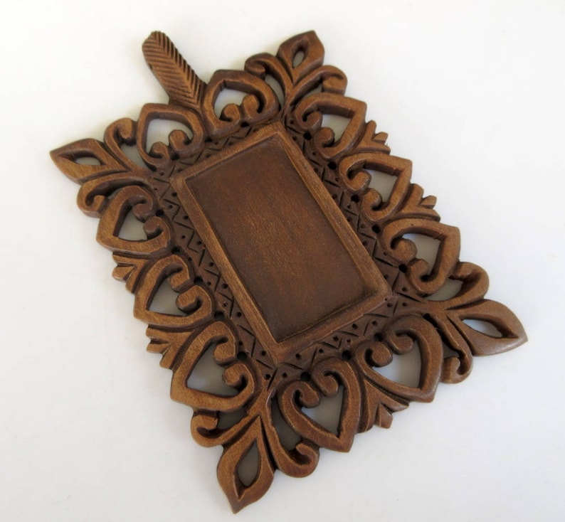 GDS10463 2 Pieces Hand Carved Wooden Window Frame Pendant Wood Art And Craft Framing Supplies Jewelry Handmade Wooden Jharokha Pendant