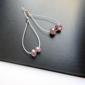 2 Pcs Rare Purple Raw Diamond Faceted Beads – Raw Pink Diamond, Rough Pink Diamond, 3mm Each Approx (DD14)