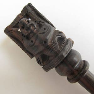 5 Pieces Wood Laughing Buddha Hand Carved Hair Fork, Natural Wood Hair Stick, Wooden Hair Accessories, 1 Prong Hair Fork, GDS1042/18