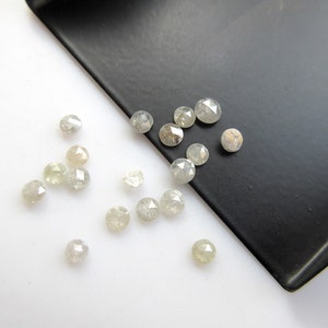 10 Pieces, 2mm White Rose Cut Diamond, Rose Cut Cabochon, Excellent Cut/Height/Lustre/Calibrated Rose Cut Diamond, SKU-RCD24