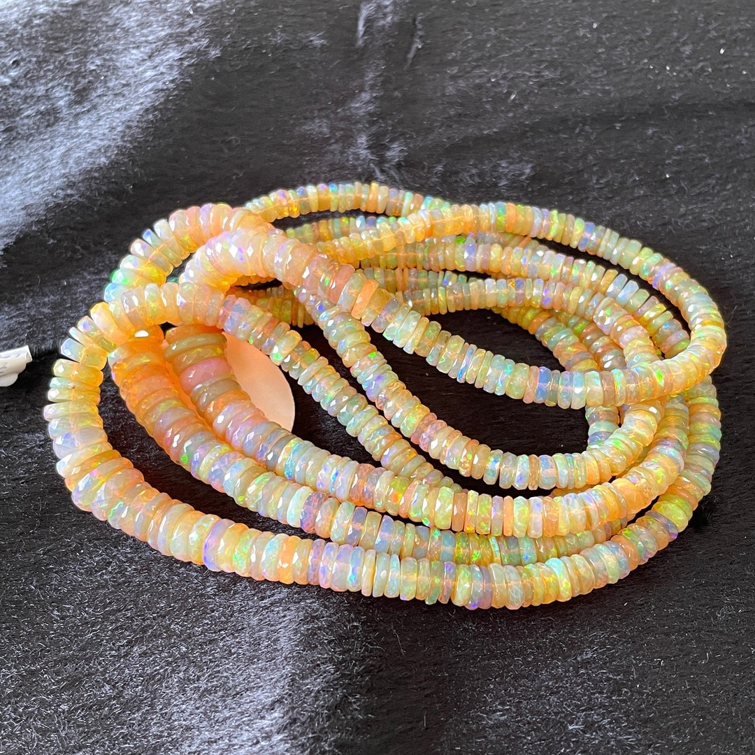 4 mm ～ 10 mm エチオピア ウェロ オパール イエロー タイヤ ロンデル