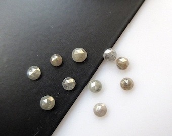 10 Pieces, 2mm Gray Rose Cut Diamond, Rose Cut Cabochon, Excellent Cut/Height/Lustre/Calibrated Rose Cut Diamond, SKU-RCD22