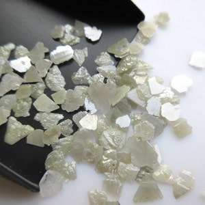 White Triangular Flat Raw Diamond Free Form Slices, 8mm To 4mm Each Natural Rough Diamond Slices, SKU-SL51
