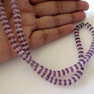 Crystal Quartz Pink Amethyst Faceted Tyre Rondelle Beads, 5.5mm To 6mm Natural Amethyst Beads, 16 Inch Strand, Gds730 image 5
