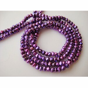 Wholesale Pyrite Gemstone, Micro Faceted Coated Rondelle Beads, 3.5mm Beads, 13 Inch Strand, Sold As 1 Strand/5 Strand/50 Strands, SKU-WS310
