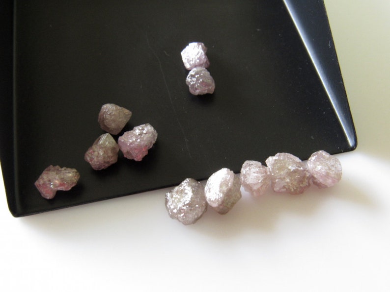 1 Piece 5mm Natural Pink Color Raw Rough Diamond Loose, Pink Natural Uncut Diamonds SKU-D22P image 1