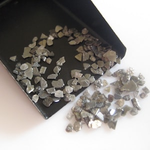 5 Carat Weight 2mm To 5mm Natural Grey Diamond Slices, Grey Rough Raw Diamond Chips For Jewelry