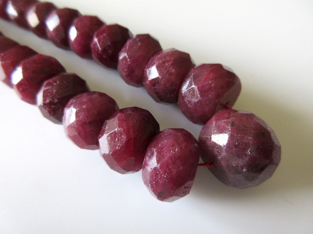 Natural Ruby Faceted Rondelle Beads, Ruby Bead Necklace, 9mm To 20mm …