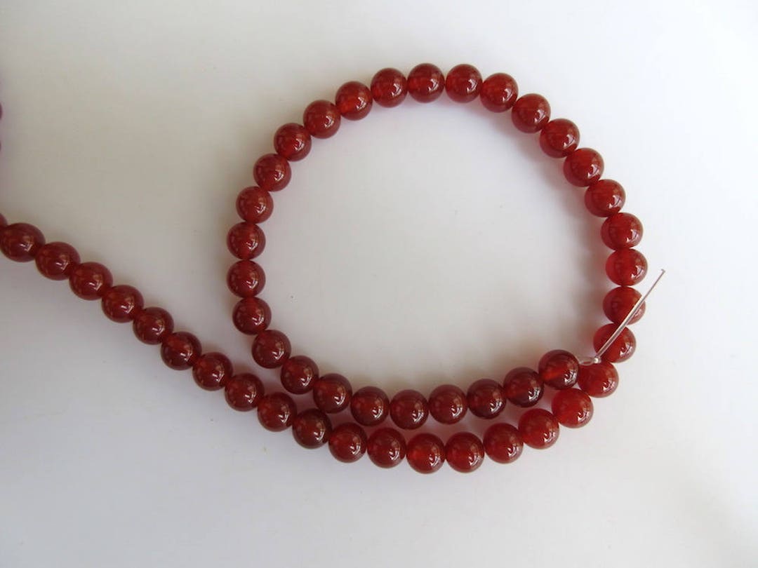 Natural Red Onyx Large Hole Gemstone Beads, 8mm Red Onyx