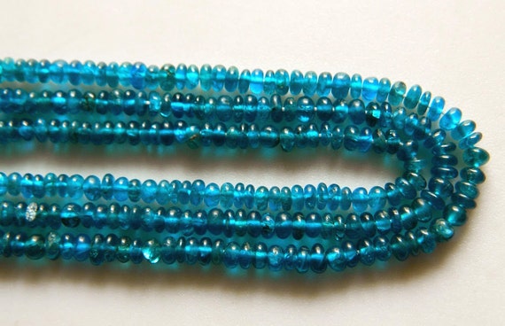 1 Strand Natural Neon Blue Apatite Rondelle Faceted 5-6mm Gemstone Beads 6"inch 