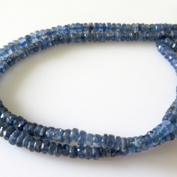 5 Strengen Groothandel 5mm Blauw Kyalaat Faceted Rondelle Kraal, Natuurlijke Kyaniet Kralen, 15 Inch Strand, GDS7/1