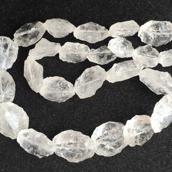 Rough Quartz Crystal Coin Beads, Raw Crystal beads, Hammered Gemstone Beads, 15-24mm Approx, 16 Inch Strand, SKU-RG4