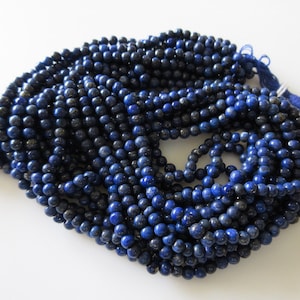 Lapis Lazuli Smooth Round Beads, 4mm Lapis Lazuli Beads, 13.5 Inch Strand, Sold As 1 Strand/5 Strand/50 Strand, GDS477