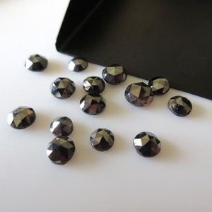 5 pieces 3mm To 4mm Approx. Black Rose Cut Diamond Loose Rough Raw Diamond Faceted Cabochon