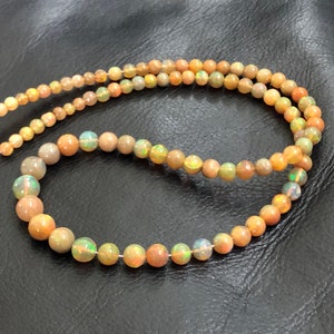 3mm To 6mm Natural Ethiopian Welo Opal Smooth Round Beads Ethiopian Opal Fire Opal Round Beads, 16 Inch Strand, GDS1674