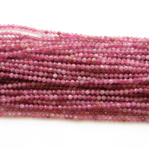 3mm Natural Pink Tourmaline Faceted Rondelle Beads, Pink Tourmaline Beads, 12 Inch Strand, Sold As 1 Strand/5 Strand/25 Strands, GDS1453