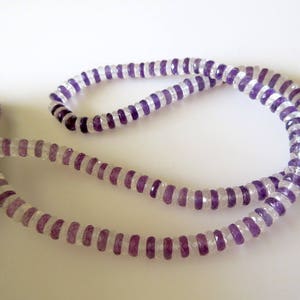Crystal Quartz Pink Amethyst Faceted Tyre Rondelle Beads, 5.5mm To 6mm Natural Amethyst Beads, 16 Inch Strand, Gds730 image 3