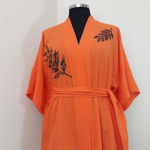 Oversize Wearable art raw cotton catdigan with belt