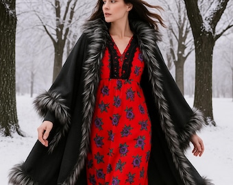 Flannel floral Ruffle Dress, Autumn, Winter Warm Dress