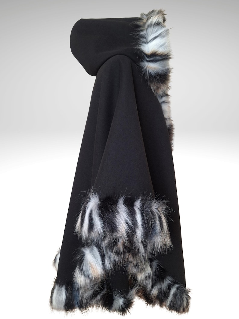 Stay on trend  with this handmade cuddly warm coat,close side view