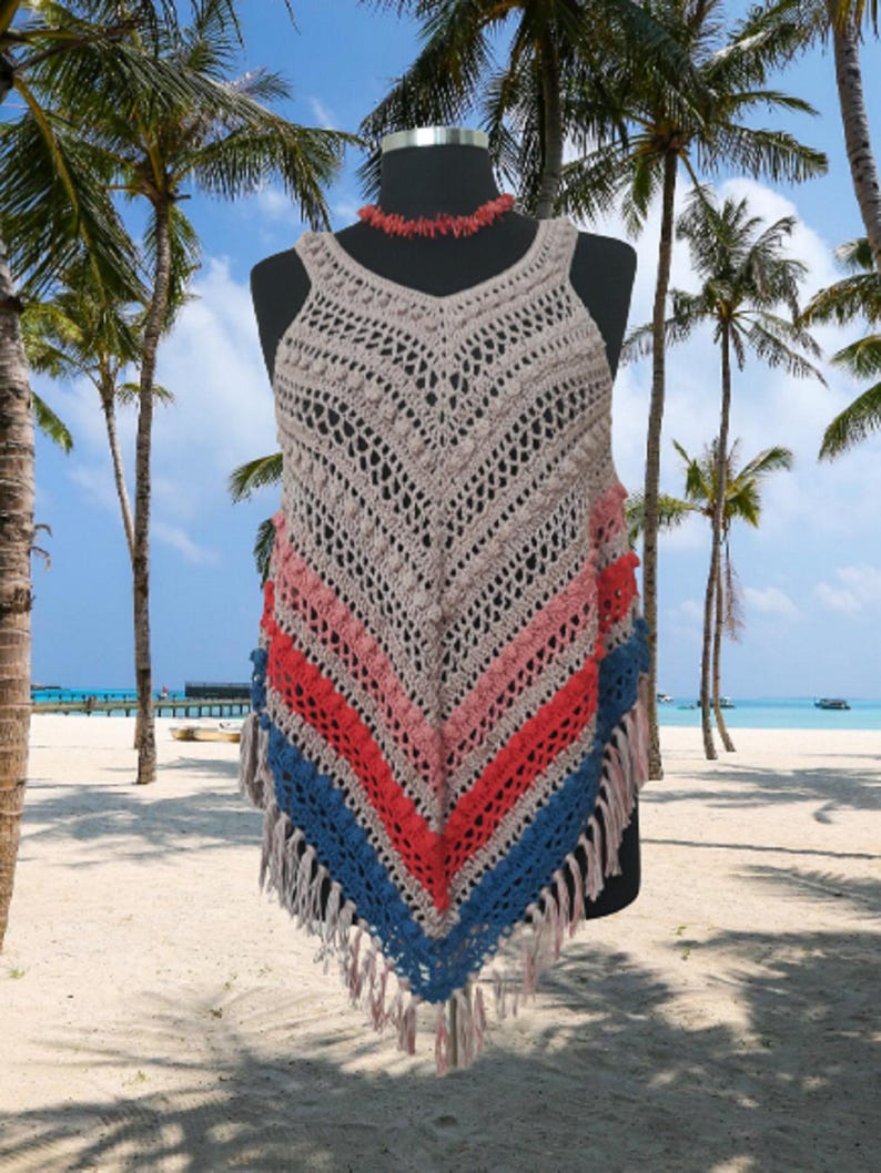 Handmade crochet dress made of 100% soft cotton, material stretch