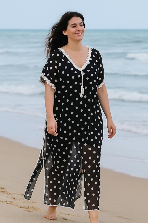 boho polka dot dress Leely Women Black and White Satin Strapless Maxi Polka Dot Dress Empire A Line Boho Summer Dress
