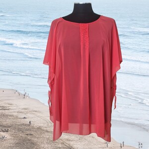 Plus size See through beach cover up