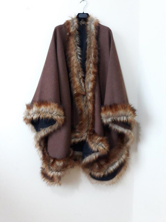 plus size fur trim coat