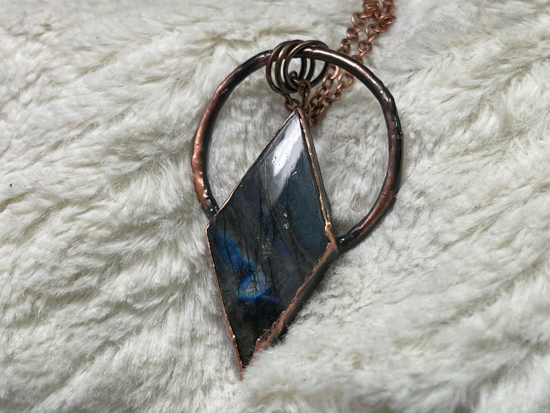 Electroformed Diamond Labradorite Necklace