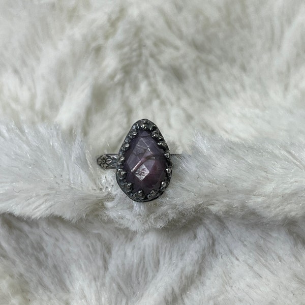 Sterling Silver Purple Star Sapphire Ring