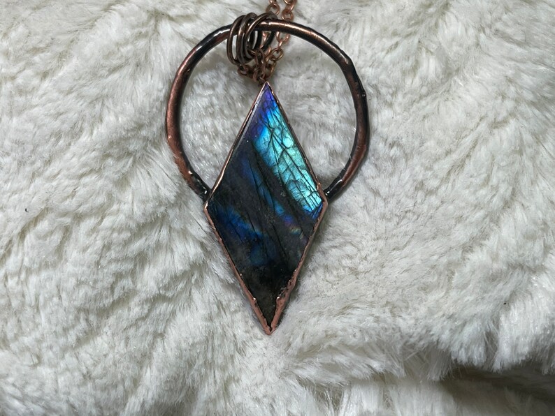 Electroformed Diamond Labradorite Necklace