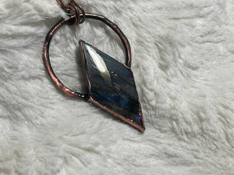 Electroformed Diamond Labradorite Necklace