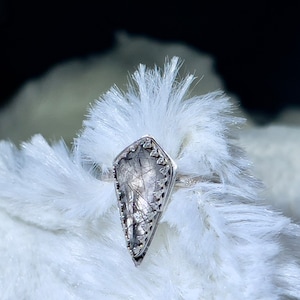 Sterling Silver Black Rutile Quartz Ring