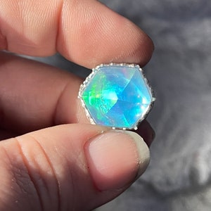 Sterling Silver Aurora Opal and Quartz