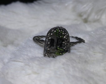 Sterling Silver and Polymer Clay Tombstone Ring