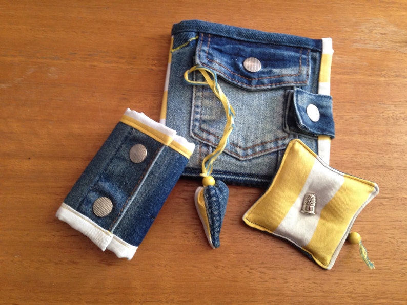 Sewing kit/case recycled denim Etsy