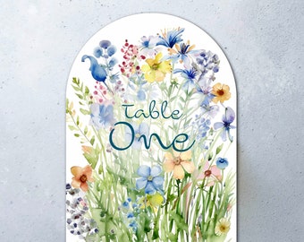 10 Personalised Floral Wedding Table Name Signs table numbers signs Spring table signs