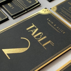 10 Signes de nom de table de mariage sur le thème de Great Gatsby personnalisés Signes de table Gatsby Signes de table Art déco