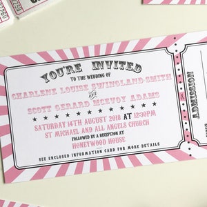 Personalised Carnival Wedding Invitations P&P Envelopes included image 1