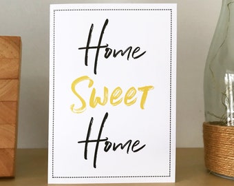 Home Sweet Home house warming card, new home card, congratulations on new home card